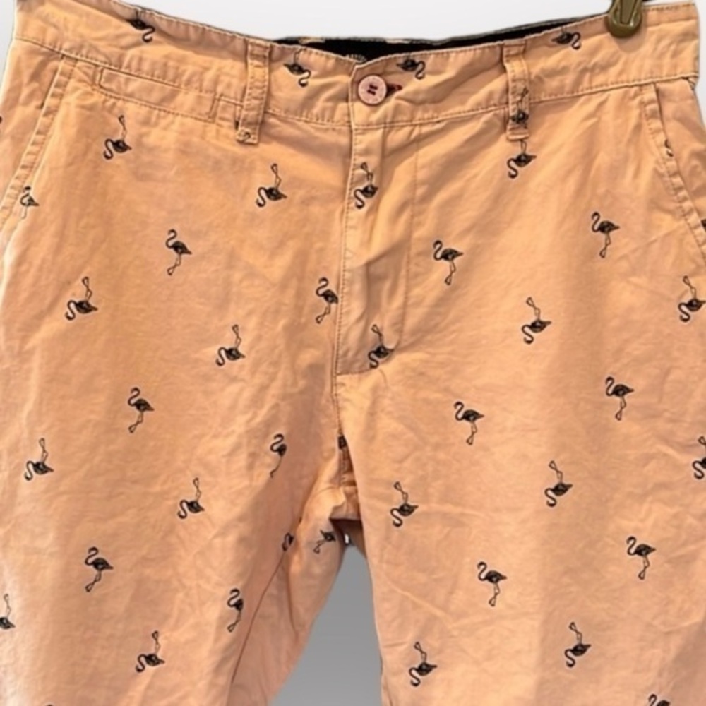 🐠Beverly Hills Polo Club Flamingo Shorts Pink 30 | Preppy Vintage Ivy BUDGET